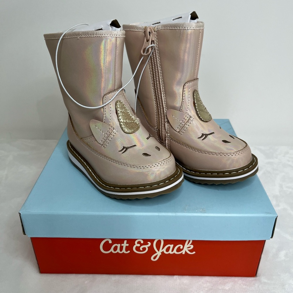 NWT Cat & Jack Isla Girls Pink Boots size 6